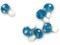 6 19mm Bright Sky Blue and White Polka Dot Mushroom Lampwork Glass Beads